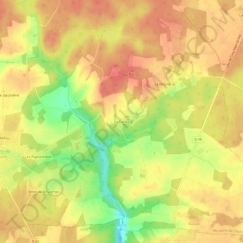 Carte topographique Le Carroi, altitude, relief