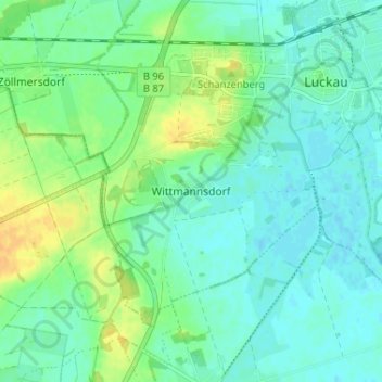 Carte topographique Wittmannsdorf, altitude, relief