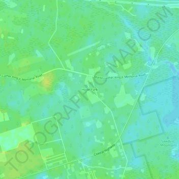 Carte topographique Hyde Park, altitude, relief