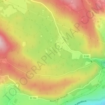Carte topographique Pla de Barrès, altitude, relief