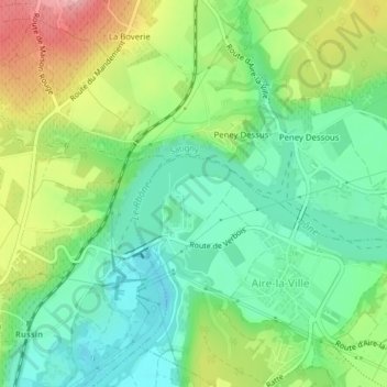 Carte topographique Cheneviers, altitude, relief
