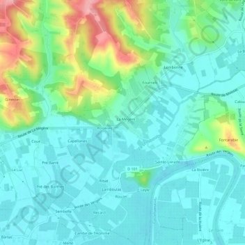 Carte topographique La Mégère, altitude, relief