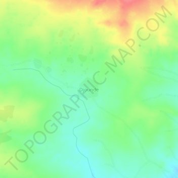 Carte topographique Djounde, altitude, relief