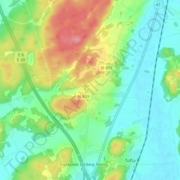 Carte topographique Torpa, altitude, relief