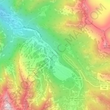 Carte topographique Solitude, altitude, relief