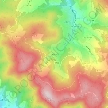 Carte topographique Pardon, altitude, relief