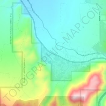 Carte topographique Walker, altitude, relief
