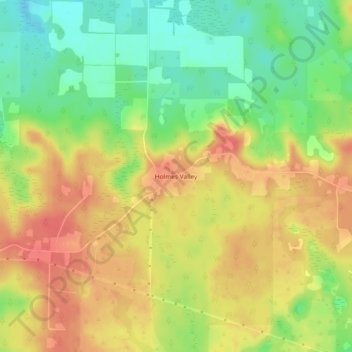 Carte topographique Holmes Valley, altitude, relief