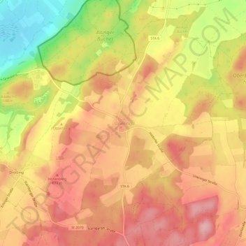Carte topographique Unering, altitude, relief