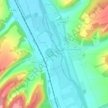 Carte topographique Pre Boudray, altitude, relief