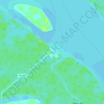 Carte topographique Arapari, altitude, relief