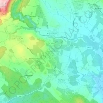 Carte topographique Lippertsreute, altitude, relief
