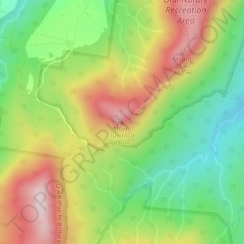 Carte topographique Mount Gnomon, altitude, relief