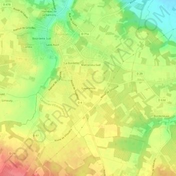 Carte topographique Gaumelou, altitude, relief