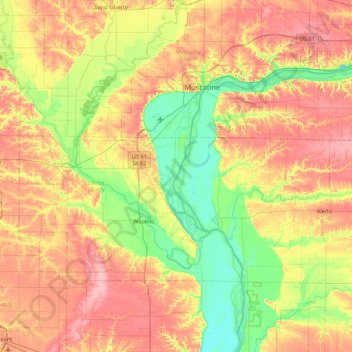 Carte topographique Ramsey Island, altitude, relief