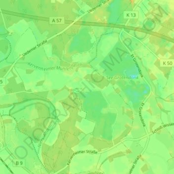 Carte topographique Vorselaer, altitude, relief