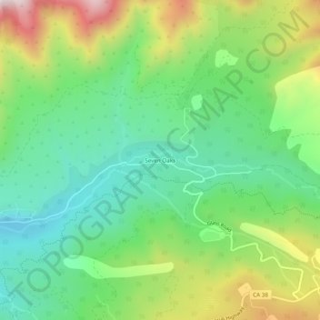 Carte topographique Seven Oaks, altitude, relief