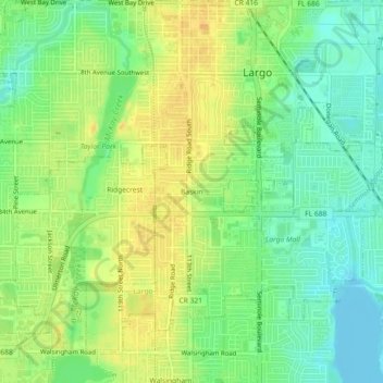 Carte topographique Baskin, altitude, relief