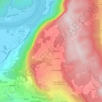 Carte topographique Le Borgey, altitude, relief
