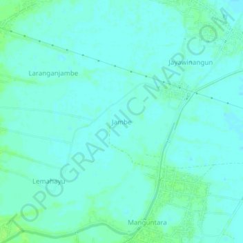 Carte topographique Jambe, altitude, relief