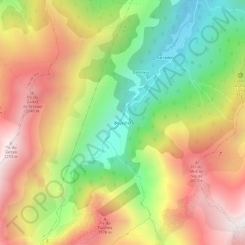 Carte topographique Bouychet, altitude, relief