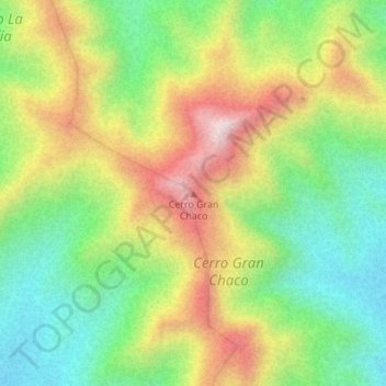 Carte topographique Chaco, altitude, relief