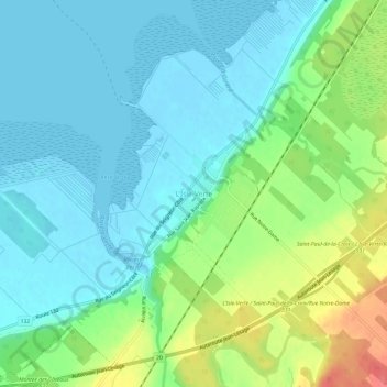 Carte topographique L'Isle-Verte, altitude, relief