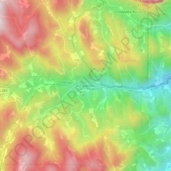 Carte topographique Rio Saltinho, altitude, relief
