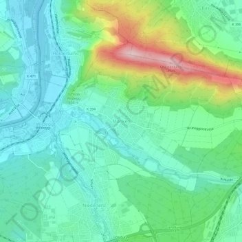 Carte topographique Möriken, altitude, relief