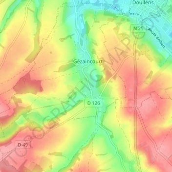 Carte topographique Bagneux, altitude, relief