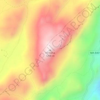Carte topographique Ventana, altitude, relief