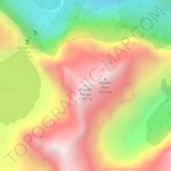 Carte topographique Aiguille Rouge, altitude, relief
