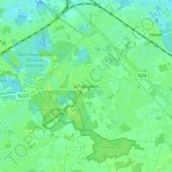 Carte topographique Schiplaken, altitude, relief