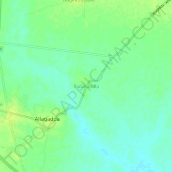 Carte topographique Padakandla, altitude, relief