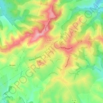 Carte topographique Bardos, altitude, relief