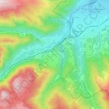 Carte topographique Sirach, altitude, relief