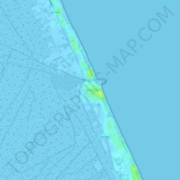 Carte topographique el Perelló, altitude, relief