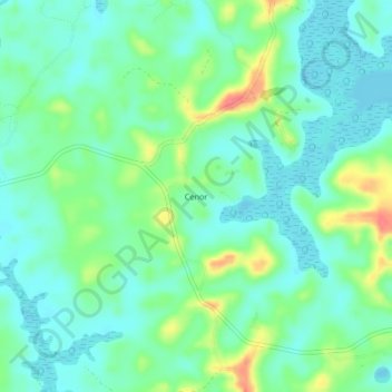 Carte topographique Cenor, altitude, relief