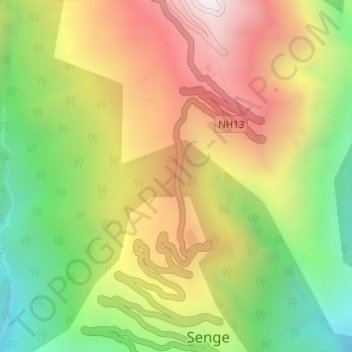 Carte topographique Baisakhi, altitude, relief