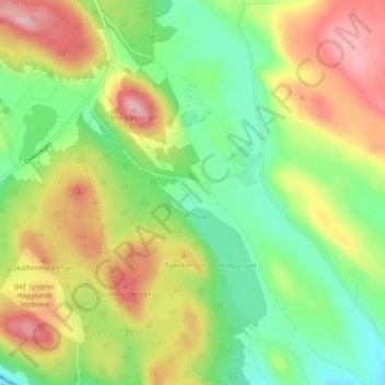 Carte topographique Klingre, altitude, relief