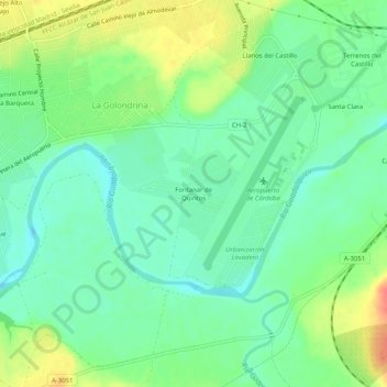 Carte topographique Fontanar de Quintos, altitude, relief