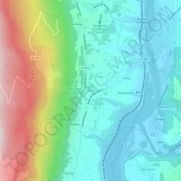 Carte topographique La Trille, altitude, relief