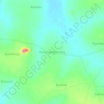 Carte topographique Busumba-Busuleta, altitude, relief
