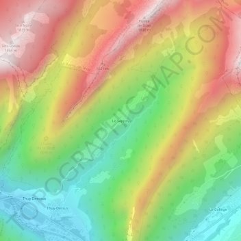 Carte topographique Le Sappey, altitude, relief