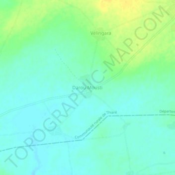 Carte topographique Darou Mousti, altitude, relief