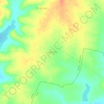 Carte topographique Malkini, altitude, relief