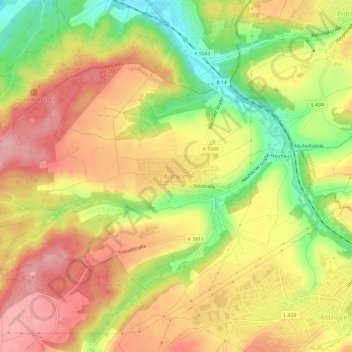 Carte topographique Aixheim, altitude, relief