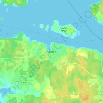 Carte topographique Gräddö, altitude, relief
