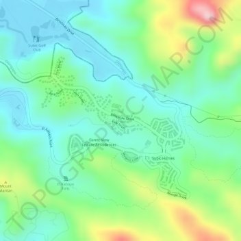 Carte topographique Binictican Heights, altitude, relief