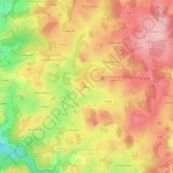 Carte topographique Epsat, altitude, relief